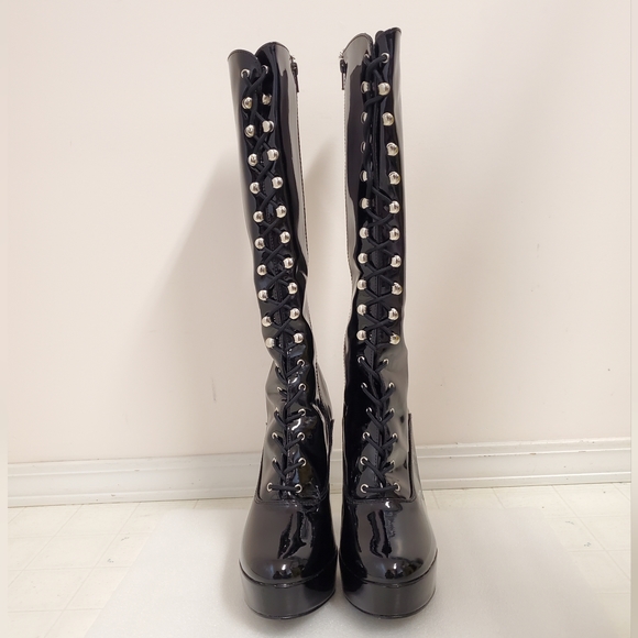PLEASER ELECTRA-2020 BOOTS BLACK PATENT - Picture 10 of 14